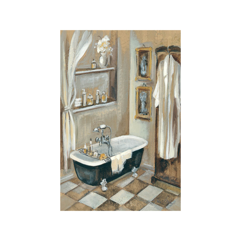 French Bath III by Silvia Vassileva - Wrapped Canvas Painting, 66.04 cm H x 45.72 cm W x 3.175 cm D
