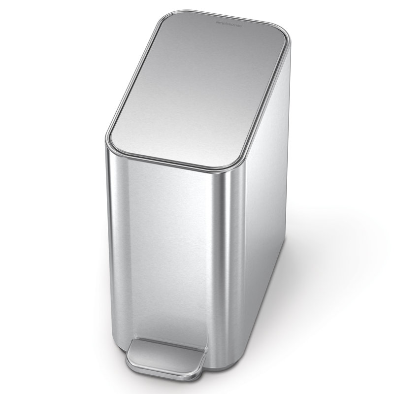 Simplehuman 5 Liter / 1.3 Gallon Slim Steel Step Trash Can, Brushed