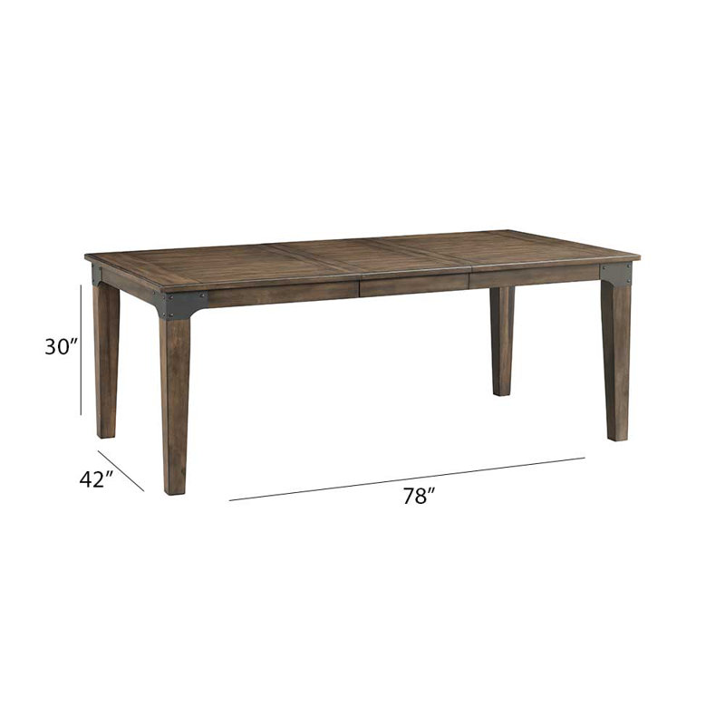 Keshan Whiskey River 60-78" Wide Table with Leaf, Gun Powder Gray