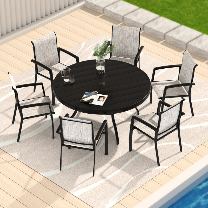 Chaises de jardin en métal pour 2 personnes, toutes résistantes aux intempéries, structure noire, respirante, empilable pour économiser de l'espace, structure extérieure avec revêtement en E, rouille, pour et