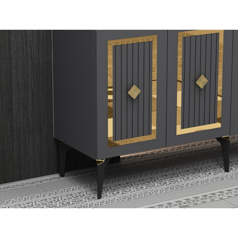 Console moderne, blanc et noyer, 47,2 x 17,7 x 32,2 pouces | 100% panneau de particules enduit de mélamine, épaisseur: 0,7 pouce | Conception élégante et fonctionnelle pour le salon, le vestibule et le bureau personnel