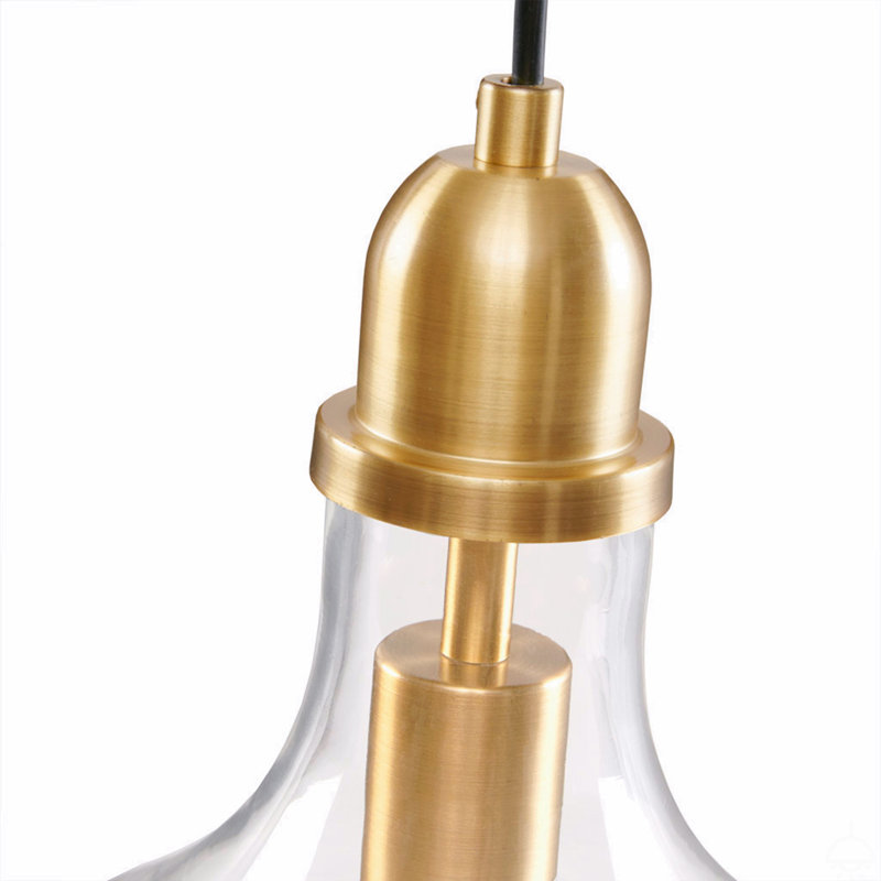 Hanging Glass Pendant Light, Gold