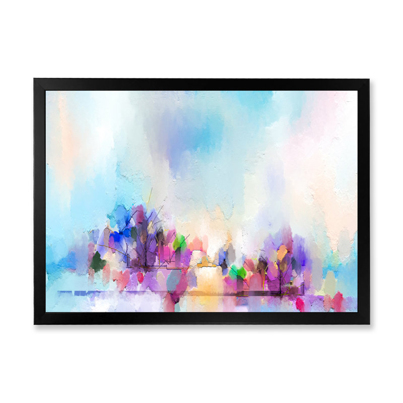 Brush Ocean Waves Impression VI - Painting on Canvas, 12'' H x 20'' W x 1'' D, Black Picture Framed