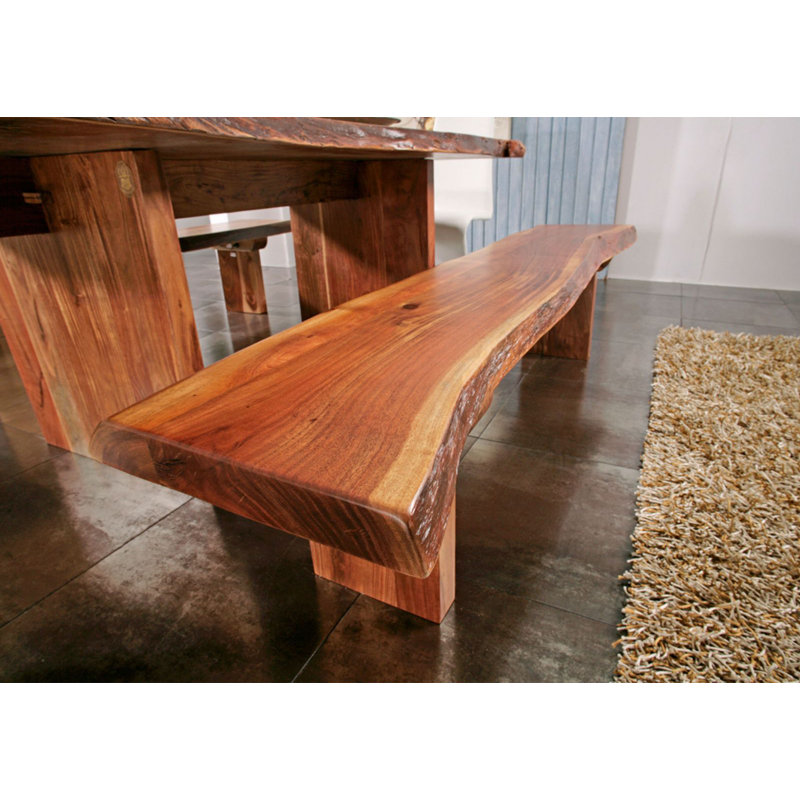 Freeform Solid Wood Bench, 45cm H x 195cm W x 77cm D