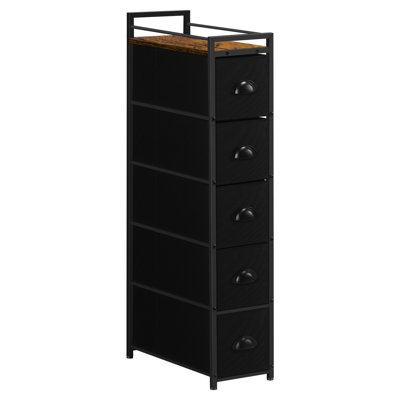 5-Shelf Organizer Fabric Drawer Black