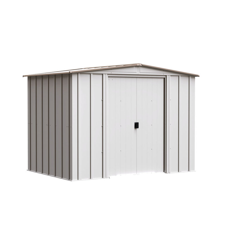 8x6 Classic Steel Storage Shed Eggshell