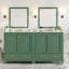 Ensemble de meuble-lavabo avec lavabos doubles (séparés), lavabos doubles en céramique, tablette de rangement et tiroirs séparés (miroir non inclus) - Solution de salle de bain moderne pour salles de bain spacieuses-115688338
