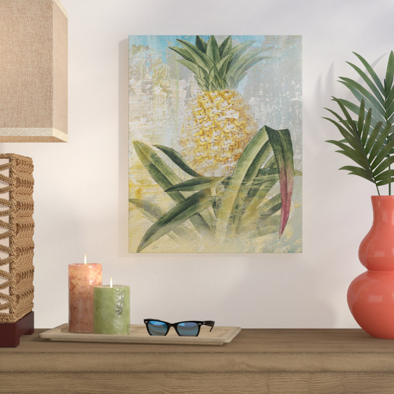 Ananas botanique - reproduction sur toile tendue, H 16 po x l 20 po x P 1,5 po