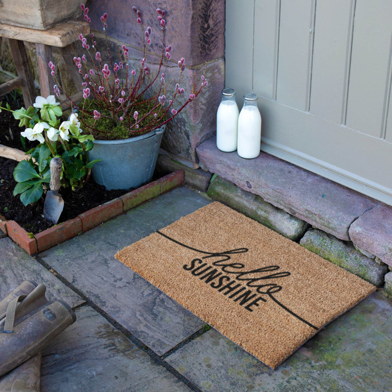 Hello Sunshine Coir Doormat, 40cm W x 60cm L