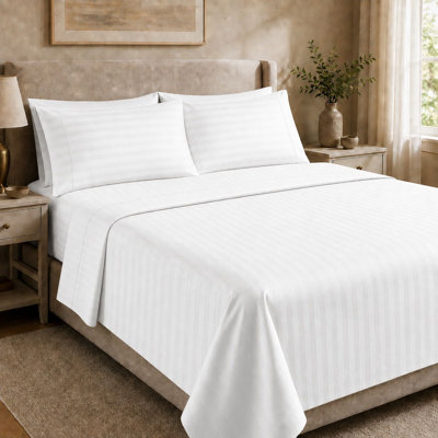 1500 Thread Count Egyptian Cotton Bed Sheet Set by Five Luxe Collection – Luxury Sateen Sheets with Elegant Hemstitch Design, Deep Pocket, Hotel Collection Bedding