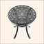 Table de salle à manger 26,77 pouces en fonte d'aluminium avec structure noire et trou pour parasol