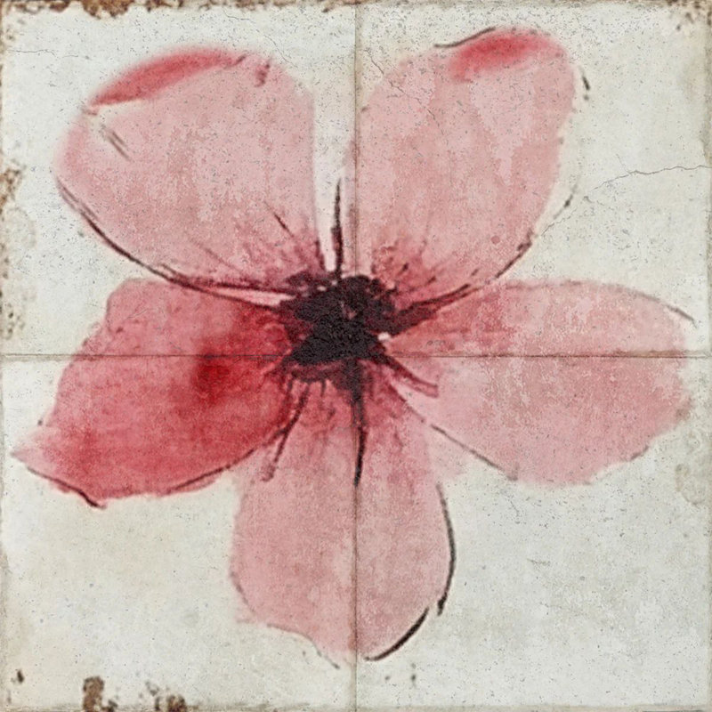 Carreau de mosaïque floral auto-adhésif en vinyle 6 po x 6 po