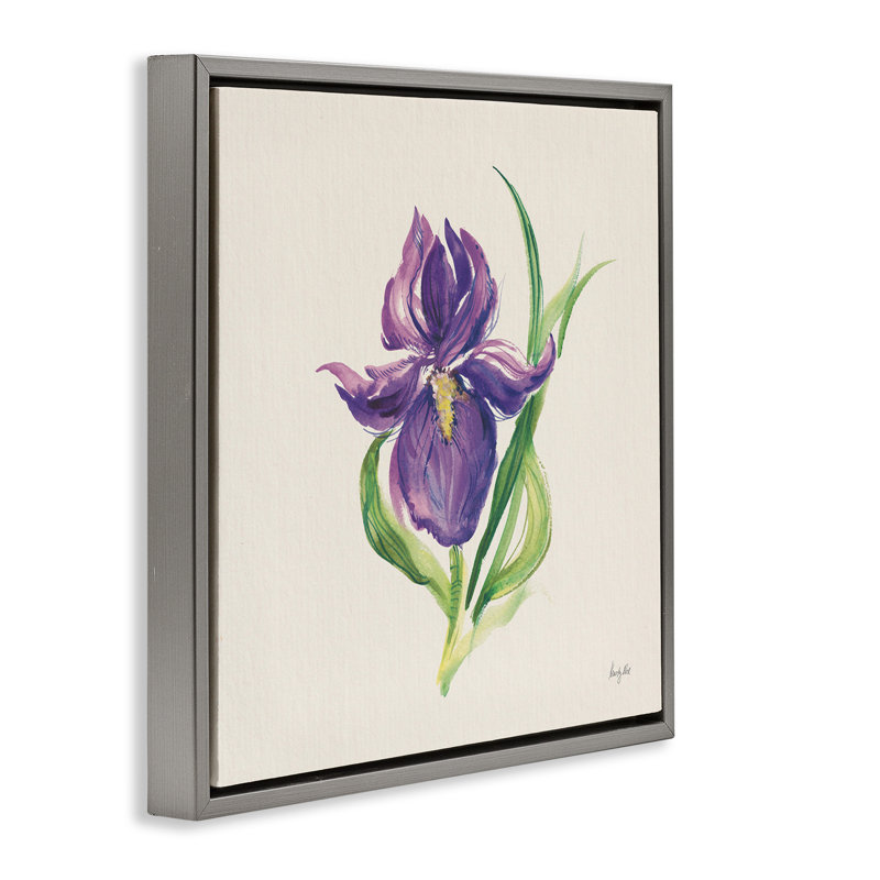 "Pâques Iris Bloom", art mural sur toile flottante par Kristy riz, Cadre flottant gris lustré, H 25 po x l 25 po