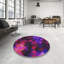 Tapis rose/noir tissé à la machine-265286280