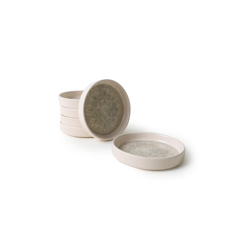 Ensemble de bols en céramique de qualité supérieure (6 pièces), couleur crème, 5,5 x 3,9 pouces | 100% grès céramique, antibactérien et écologique, va au lave-vaisselle (jusqu'à 122 ° F) et va au micro-ondes | Parfait pour servir et conserver les aliments