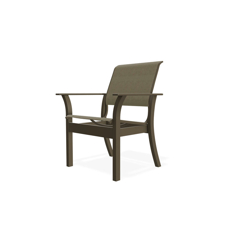Chaise de café empilable en polymère de qualité marine Leeward Sling, Pierre Elevation, Bois de plage
