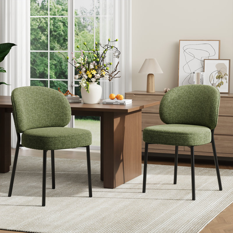 Chaise rembourrée avec assise rembourrée épaisse, Vert