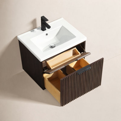 Anelie 24" Wall-Mounted Single Bathroom Vanity Set