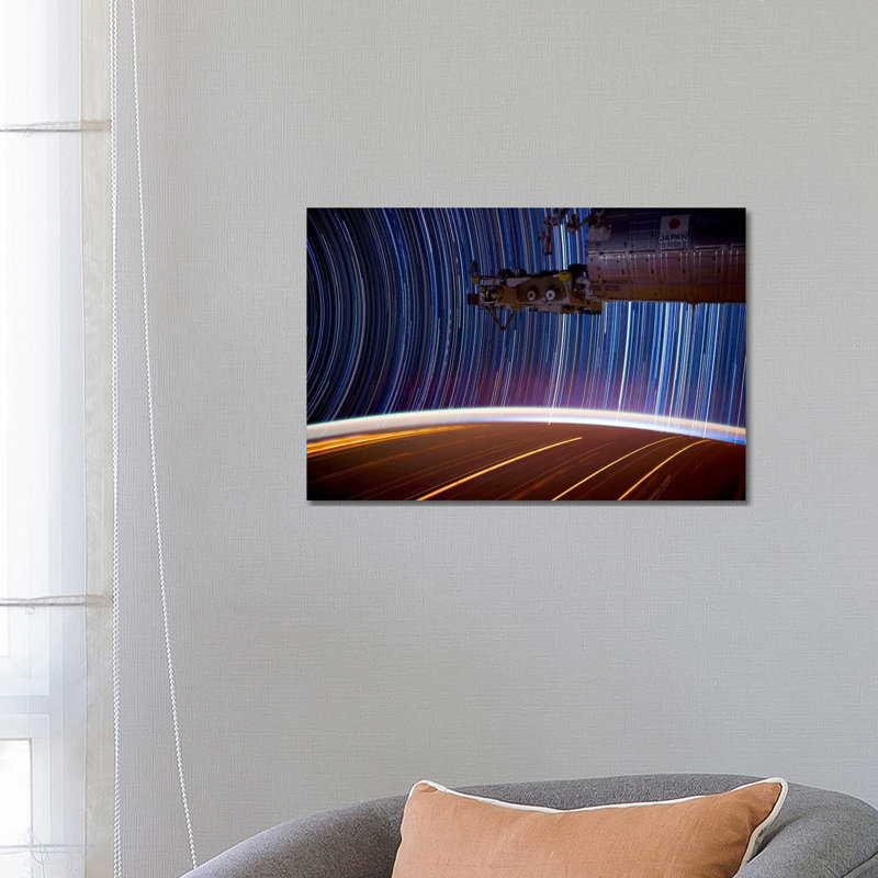 Long Exposure Star Photograph From Space by Unknown Artist - Wrapped Canvas Print, 66.04 cm H x 45.72 cm W x 1.91 cm D