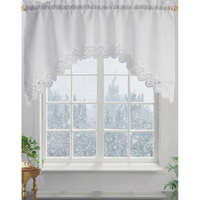 Cantonnière Swag 57 ", Blanc/brun