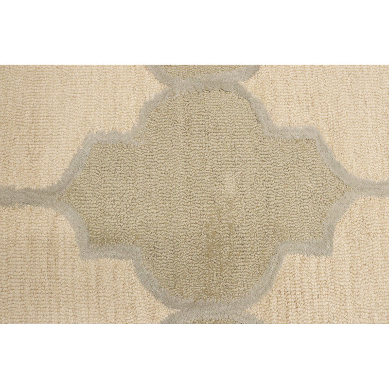 Tapis crème moderne touffeté à la main Jashyra 5 pi x 8 pi crème