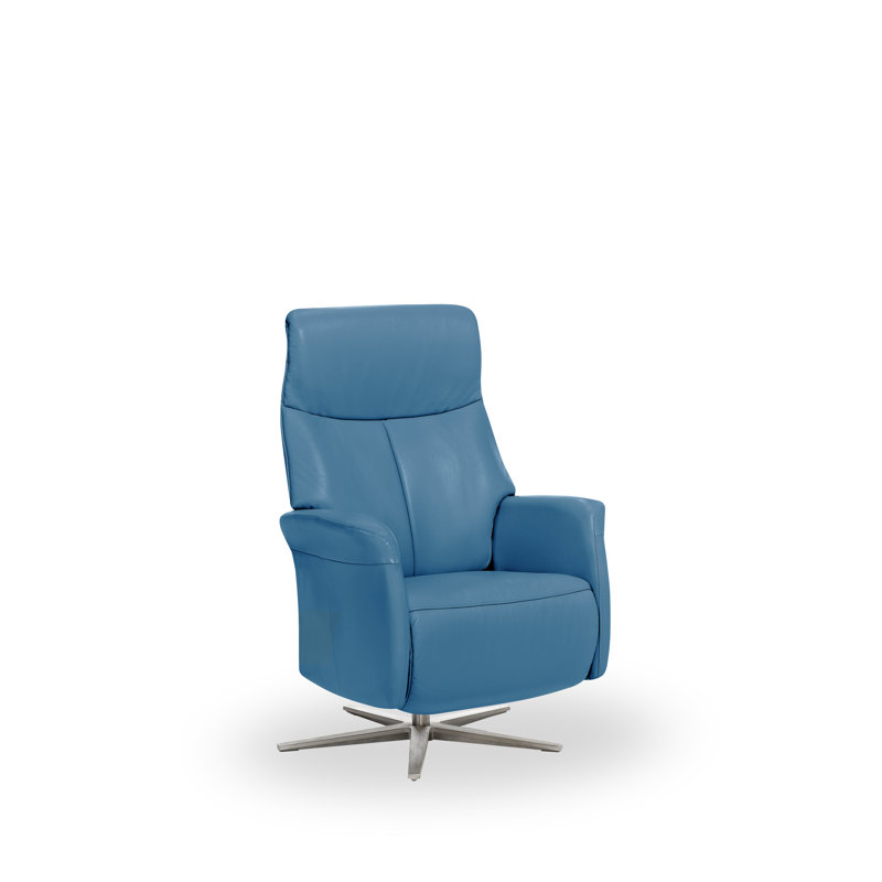 Mcclinton 74cm Wide Swivel, Turquoise-Blue, Fabric