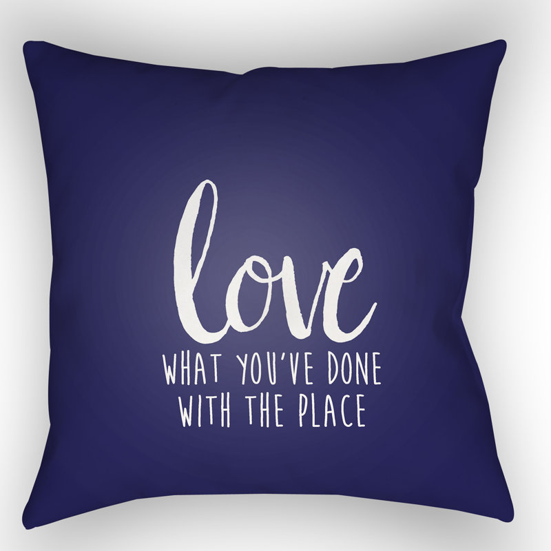 Outdoor Throw Pillow, 20" H x 20" W x 4" D, Blue