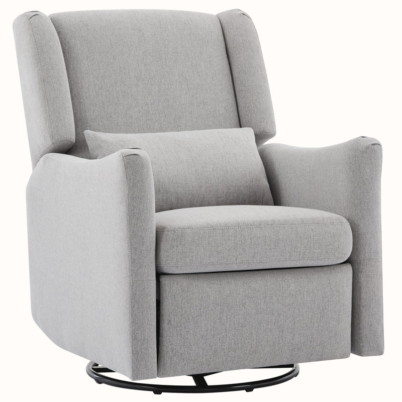 Swivel Recliner Chair with Pillow, Gray Linen Incorrect