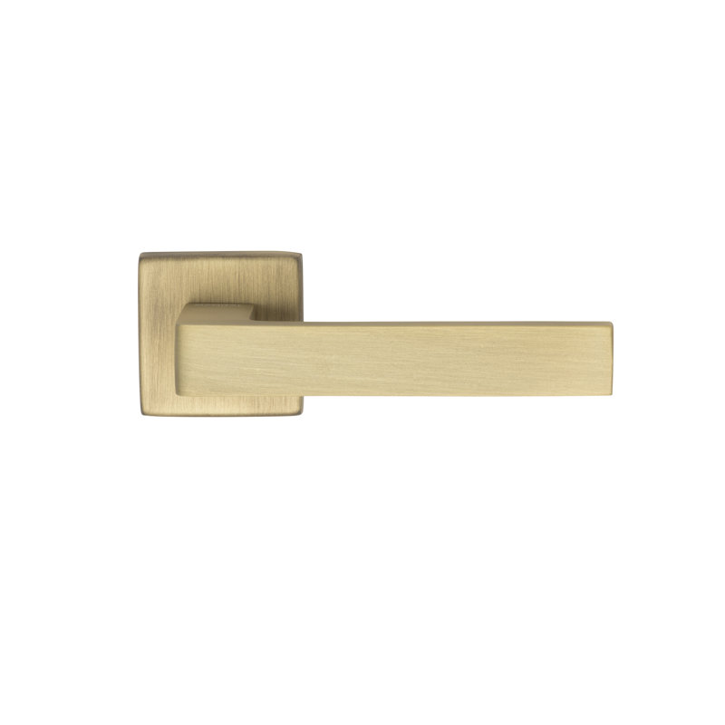 Techna Latch Door Handle, Antique Brass