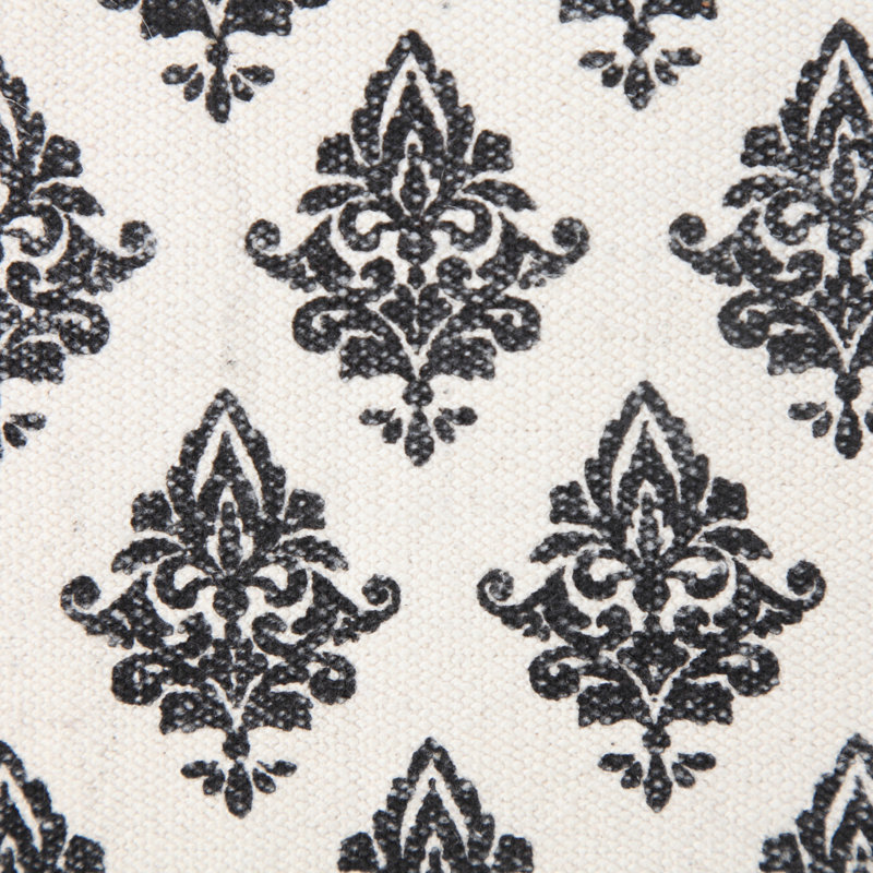 Ensemble de 2 coussins décoratifs en coton noir / blanc usé / décoloré, Polyester