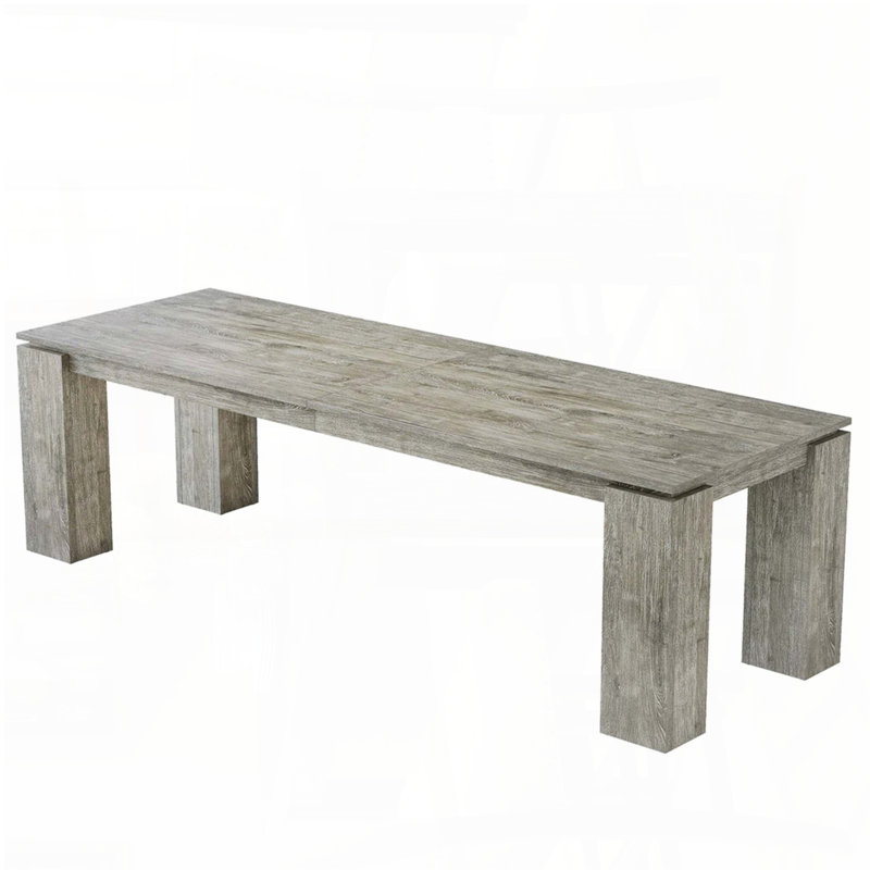 Très longue table de salle à manger avec finition grain de bois gris (6 à 8 places)
