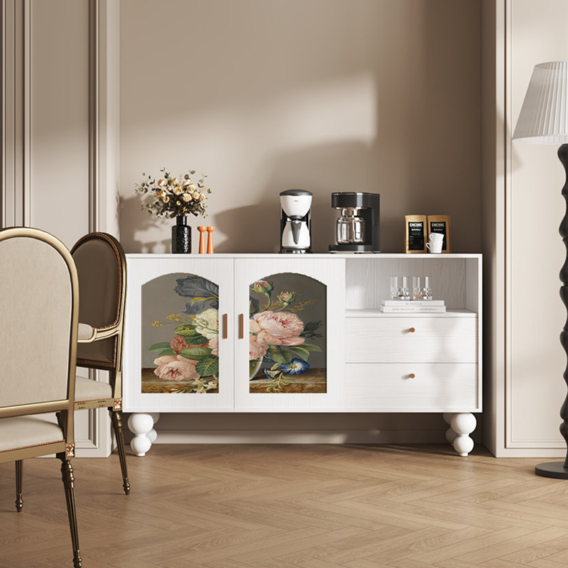 Buffet rétro de style américain, Blanc