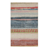 Rug & Kilim’S Distressed Contemporary Abstract Art Rug In Polychromatic Patterns