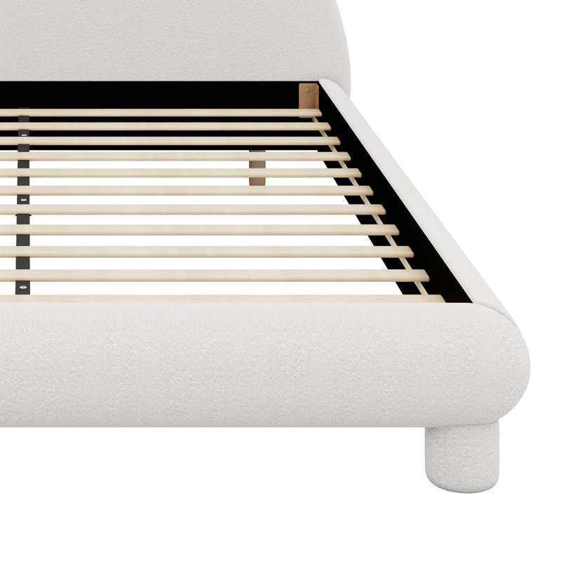 Base de lit tapissier Minimalist, Grand lit, Blanc