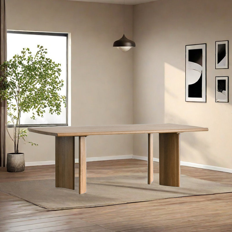 Table de salle à manger Niyathi, H 29,52 po x L 78,74 po x l 31,49 po, Brun