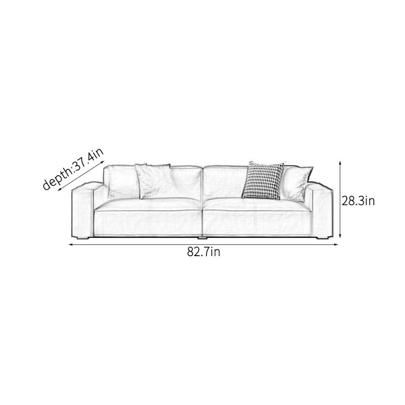 Simple modern business reception sofa, 28.3" H x 82.7" W x 37.4" D