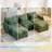 Chenille 3-Seater Sofa with Movable Ottoman (Green)