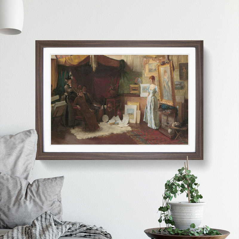 Fair Critics by Charles Curran - Framed Print, Walnut Framed, 36cm H x 48cm W x 2cm D