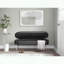 Banc de rangement contemporain avec métal chromé et similicuir noir-156050419