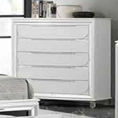 Commode finition perle blanche