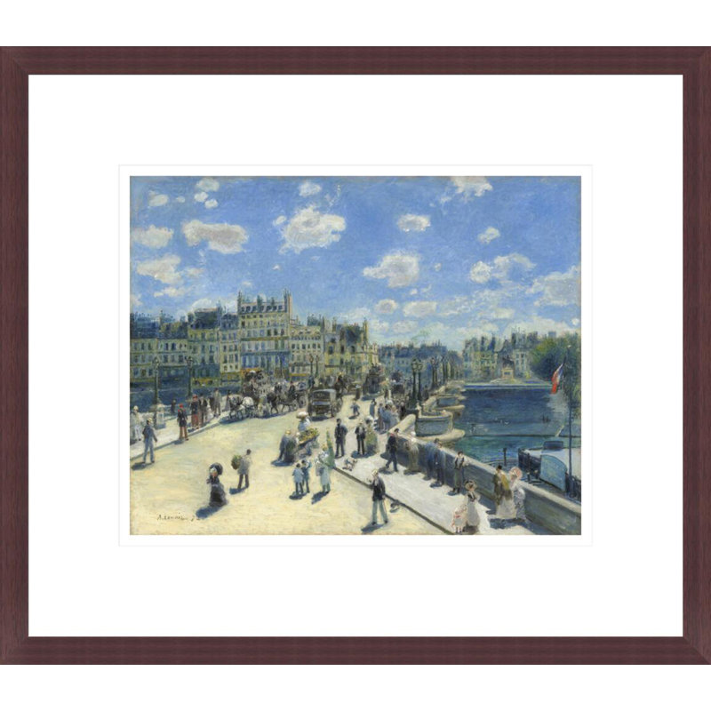 «Pont Neuf Paris» par Pierre-Auguste Renoir, impression giclée encadrée, H 13,75 po x l 15,8 po