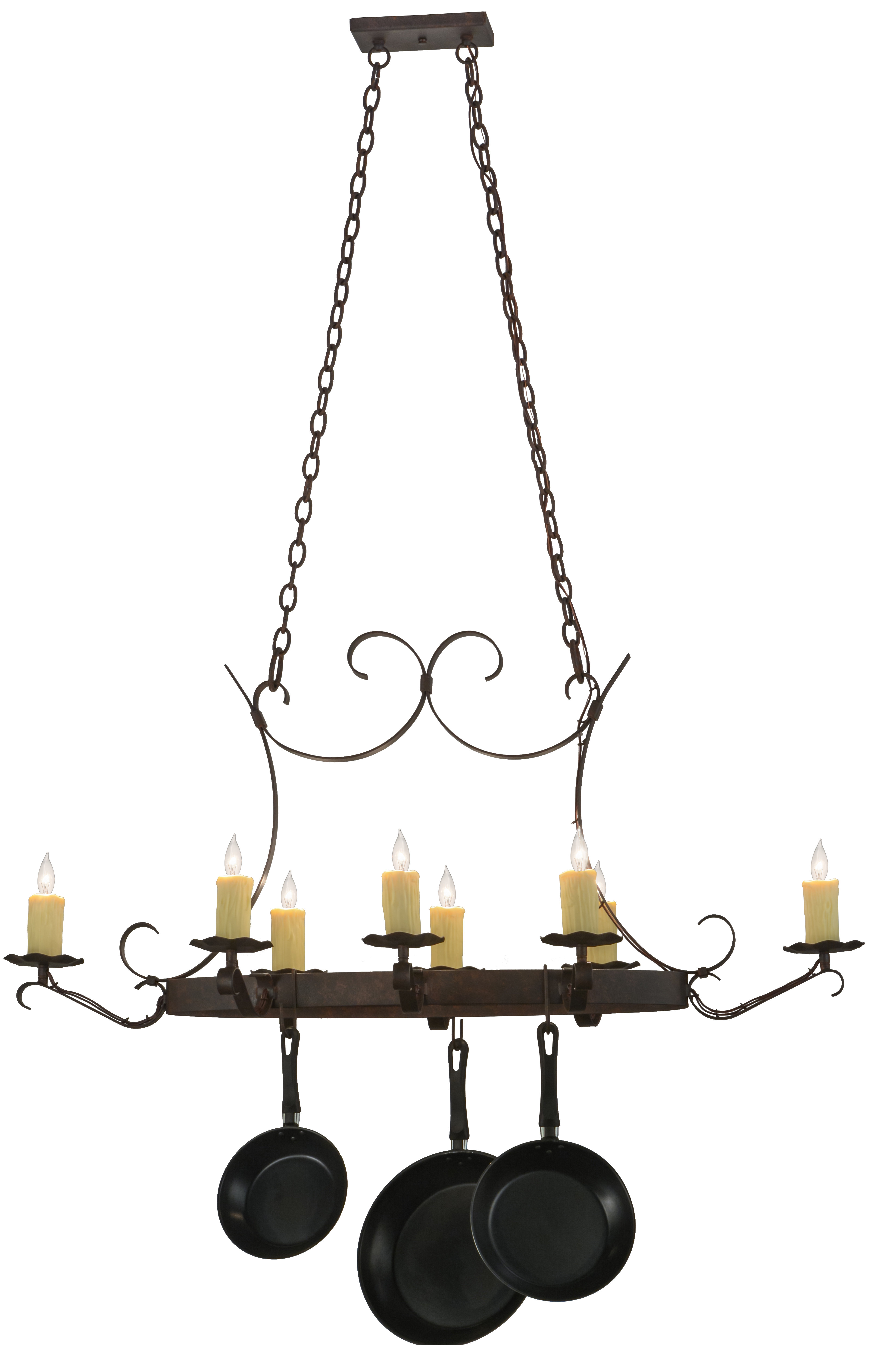 Chandelier Storage Racking Meyda Lighting Handforged Oval 8 Light Pot Rack | Wayfair