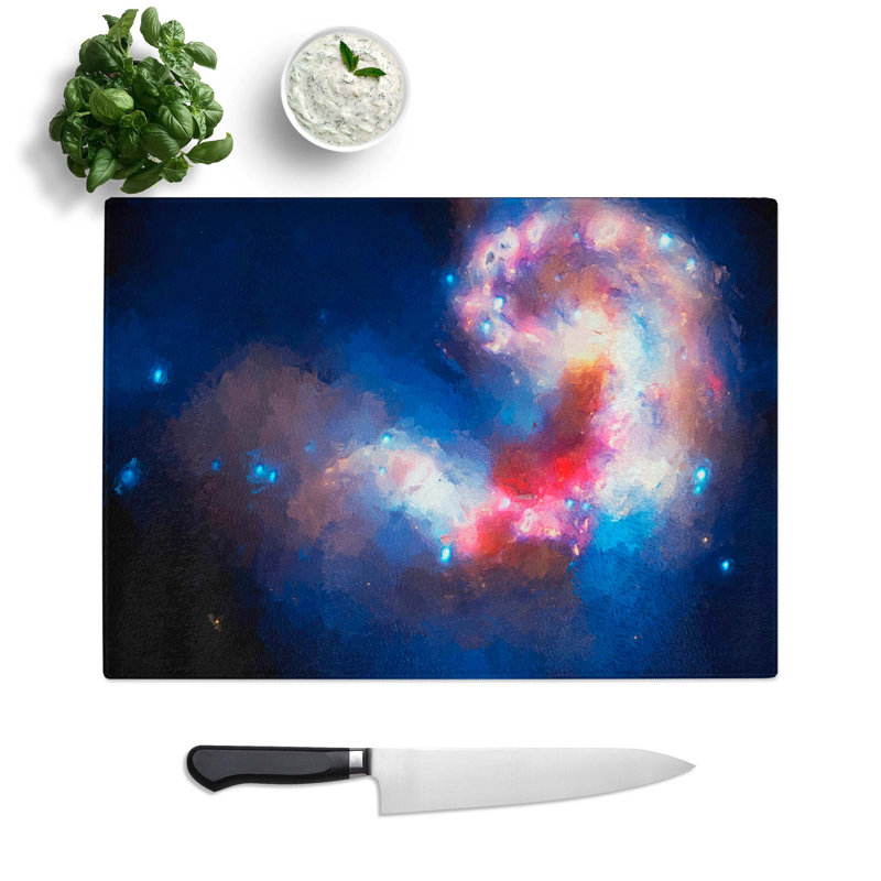 Tempered Glass Universe in Abstract Vol.25 Chopping Board, 39 cm W x 28.5 cm L