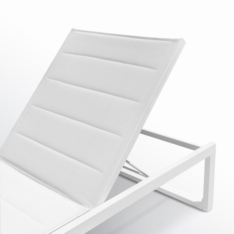 Chaise longue d'extérieur en aluminium Armando, Blanc
