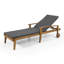 Chaise longue réglable en bois d'acacia avec coussins non poreux