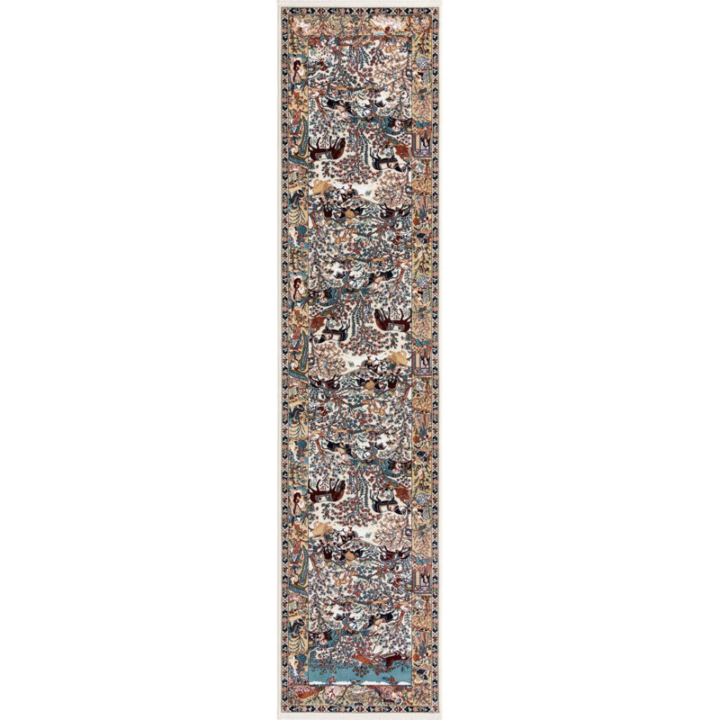 Ledger Oriental Indoor Rug, Runner 2'7" x 11', Blue
