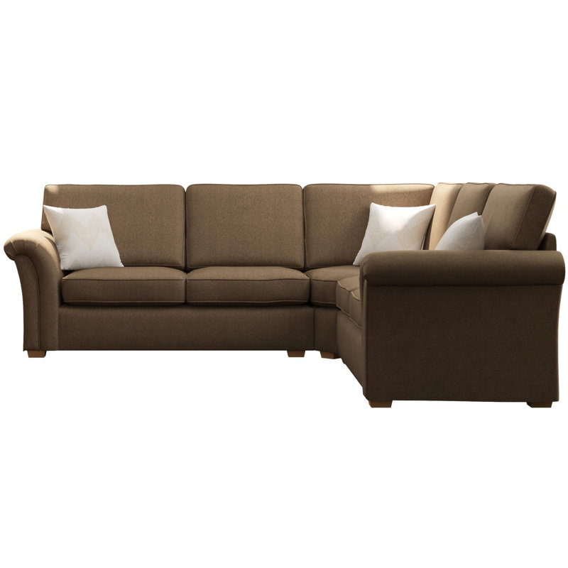 Castleacre Corner with two seats both sides, Fixed Back, Nutmeg Polyester