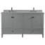 Meuble-lavabo double 61 po avec comptoir en quartz-1301134477