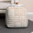 Yinka Fleming Woven Pouf Beige - Beige Classic Stripe Pattern Accent Pouf Ottoman, hand woven