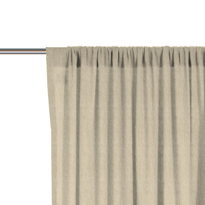 Angelinea Semi Sheer Door Curtain Single Panel, 245cm H x 135cm W, Sand